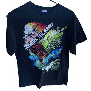Vintage Tee Shirt Kings Island Amusement Park Rides Roller Coasters Size Medium